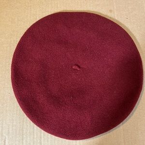 Burgundy/ Bordeux Wool Beret 10” excellent condition